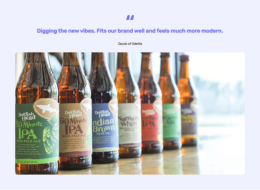 Row of Dogfish Head beer bottles including 60 Minute IPA and 90 Minute IPA on a wooden surface with a blurred background.
